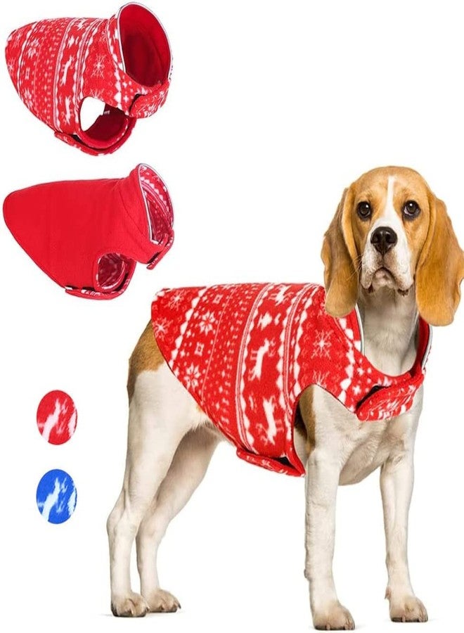 KUTKUT Stretch 2 -in-1 Reversible Fleece Vest Dog Sweater Dog Vest Jackets for Doedium Dogs Warm Dog Apparel Clothes for Cold Weather Indoor and Outdoor Use (Size: L, Chest: 54cm - 58cm) - Image 1